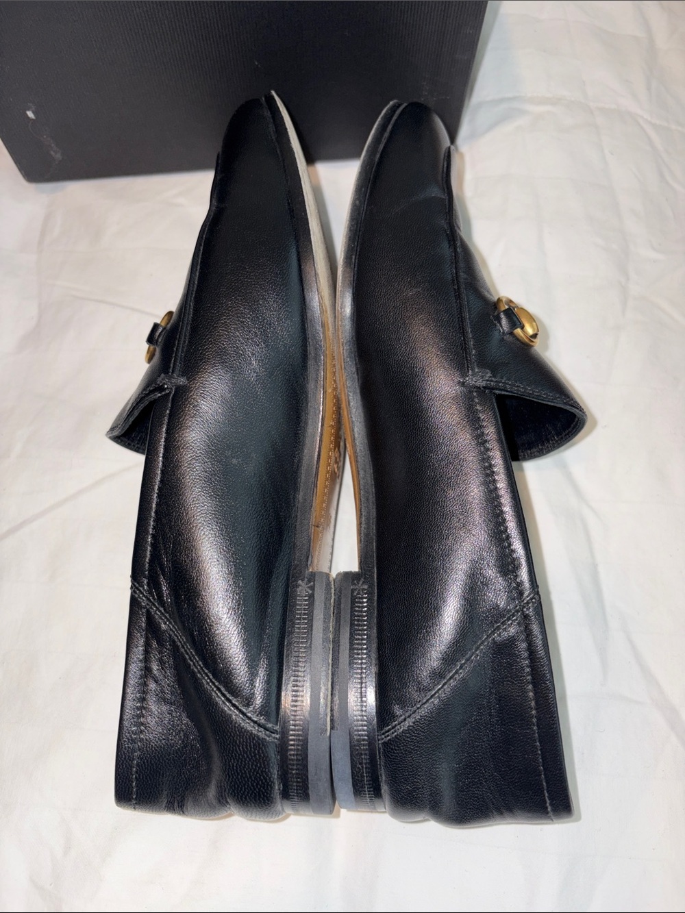 Gucci Black Leather Loafers with Gold Horsebit SZ 36 - Picture 4 of 10